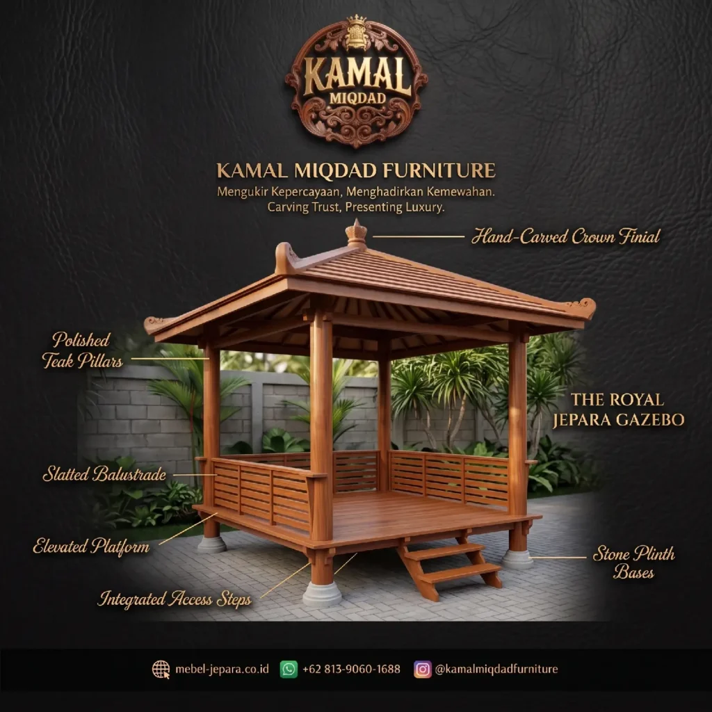 Gazebo Minimalis Kayu Jati Jepara